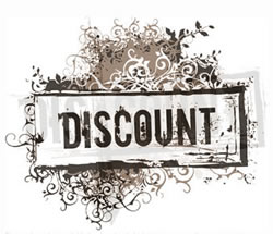 Composición gráfica con la palabra Discount